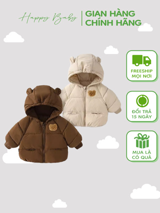 Mua Áo Phao Giữ Ấm Cho Bé, Áo Khoác Mùa Đông Cho Bé Gấu Happy Baby